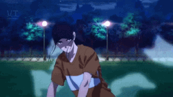 Anime Fighting Under One Person GIF