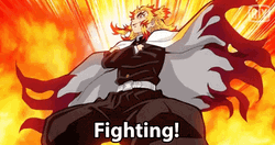Anime Fights Kyojuro Rengoku Demon Slayer GIF