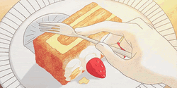 Anime Food Cake Slicing