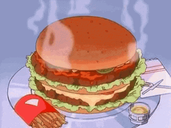 Anime Food Smoking Hot Burger