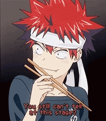 Anime Food Wars Sōma Yukihira Eating Chopsticks GIF
