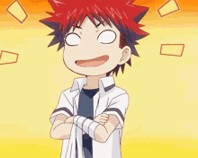 Anime Food Wars Sōma Yukihira Funny Angry Megumi  GIF