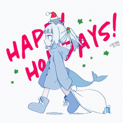 Anime Gawr Gura Merry Christmas GIF