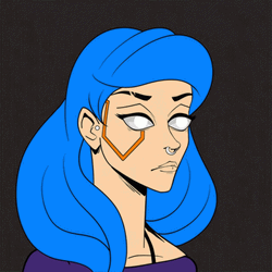 Anime Girl Blue Hair Laser Eyes Tazer GIF