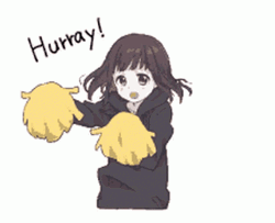 Anime Girl Cheering Hurray