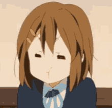 Anime Girl Chewing Whistle Yui Hirasawa GIF