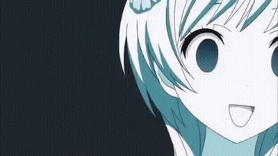 Anime Girl Close Up With Broken Glass Background GIF