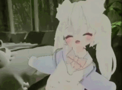 Anime Girl Dancing White Hair GIF