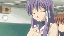 Anime Girl Deep Breath  GIF