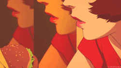 Anime Girl Eating Burger GIF