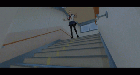 Anime Girl Falling Down The Stairs GIF