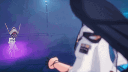 Anime Girl Fighting Laser Attack GIF