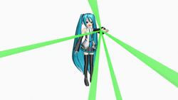 Anime Girl Hatsume Miku Green Laser Beam GIF