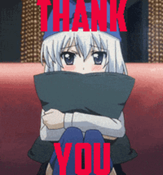 Anime Girl Hugging Pillow Thank You GIF