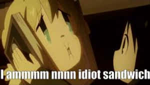 Anime Girl Idiot Sandwich GIF