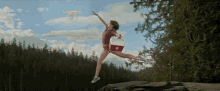 Anime Girl Jumping Off A Cliff GIF