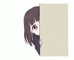 Anime Girl Peeking Behind The Door
