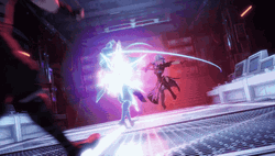Anime Girl Plotti Acrobatics Move Laser Attack GIF