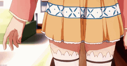 Anime Girl Pulling Out Gun From Skirt GIF