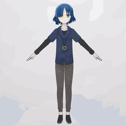 Anime Girl Rotates GIF