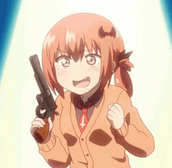 Anime Girl Satania Holding Gun GIF