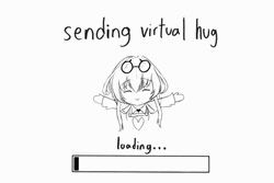 Anime Girl Sending Virtual Hug Loading GIF