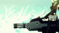 Anime Girl Shooting Machine Gun GIF