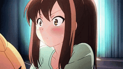 Anime Girl Shy Face GIF 
