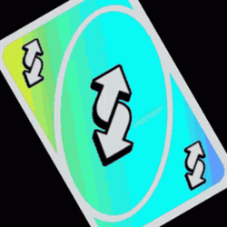 Anime Girl Slicing Uno Reverse Card GIF