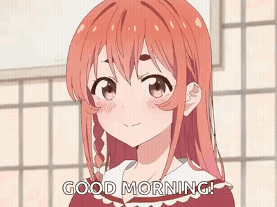 Anime Girl Smiling Saying Good Morning GIF