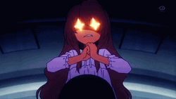 Anime Girl Sparkling Eye Cracking Knuckles GIF