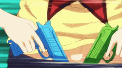 Anime Girl Splashing Water Gun GIF