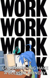 Anime Girl Studying Work Work Work  GIF