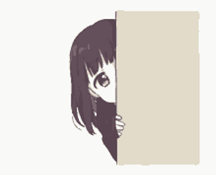 Anime Girl Trying To Hide With Corner GIF
