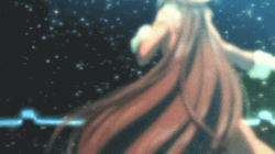 Anime Girl Turning Around Enjoying Snow  GIF