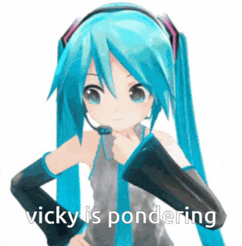 Anime Girl Vicky Is Pondering GIF