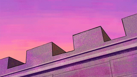 Anime Girl Viewing Atop Tower With Binoculars GIF
