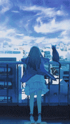 Anime Girl Watching Pretty Night Sky