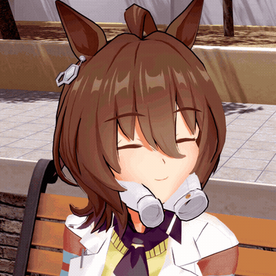 Anime Girl With Headphones Sitting On Bench Eyes Closed GIF