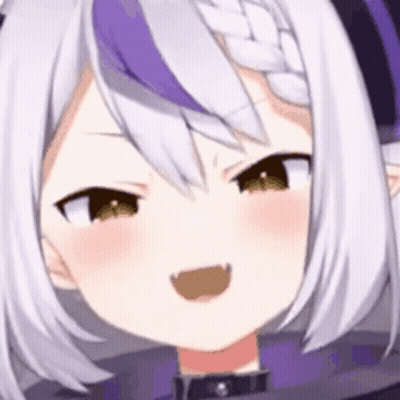 Anime Girl With Purple Hair And Purple Hat Close Up GIF