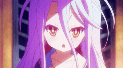 Anime Girl With Purple Hair And White Eyes GIF