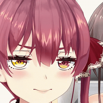 Anime Girl With Red Hair Close Up GIF