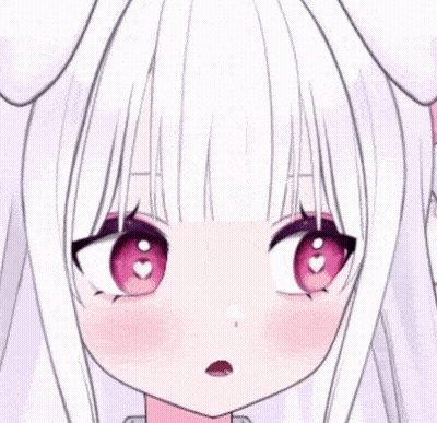 Anime Girl With White Hair And Pink Eyes GIF