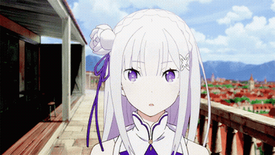 Anime Girl With White Hair And Purple Eyes GIF
