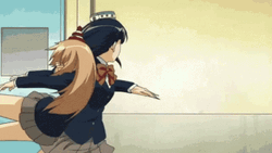 Anime Girls Hard Fighting GIF