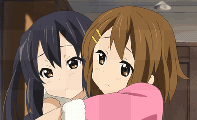 Anime Girls Hugging One In Pink GIF