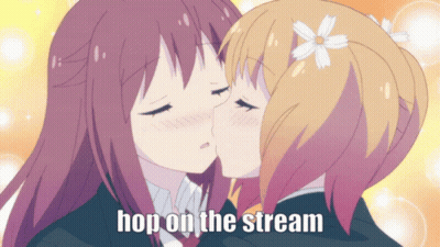 Anime Girls Kissing Hop On The Stream GIF
