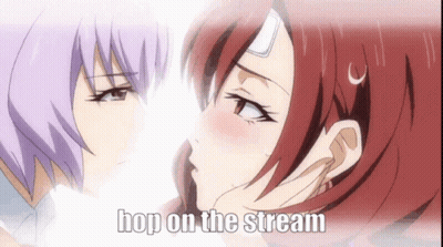 Anime Girls Kissing Hop On The Stream GIF