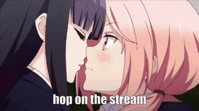Anime Girls Kissing Hop On The Stream GIF