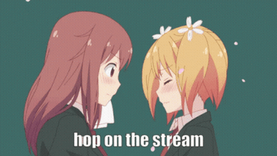 Anime Girls Kissing Hop On The Stream GIF
